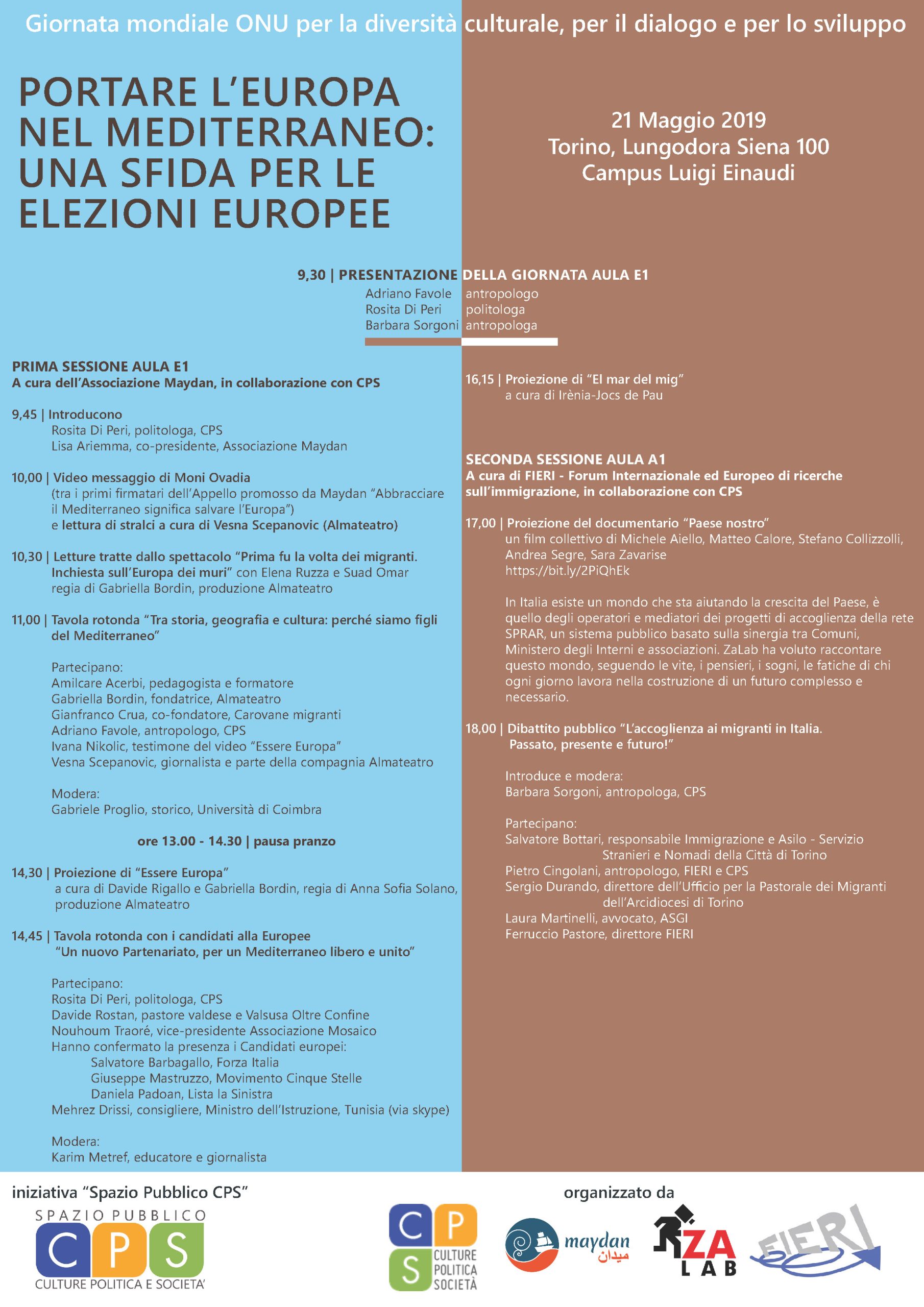 Read more about the article Portare l’Europa nel Mediterraneo: Una sfida per le elezioni europee – Torino, 21 maggio